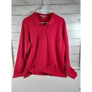 Port Authority Women's Long Sleeve Polo Red XL NEW